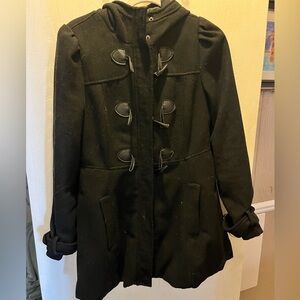 Aeropostale Black Pea Coat with Toggle Closures